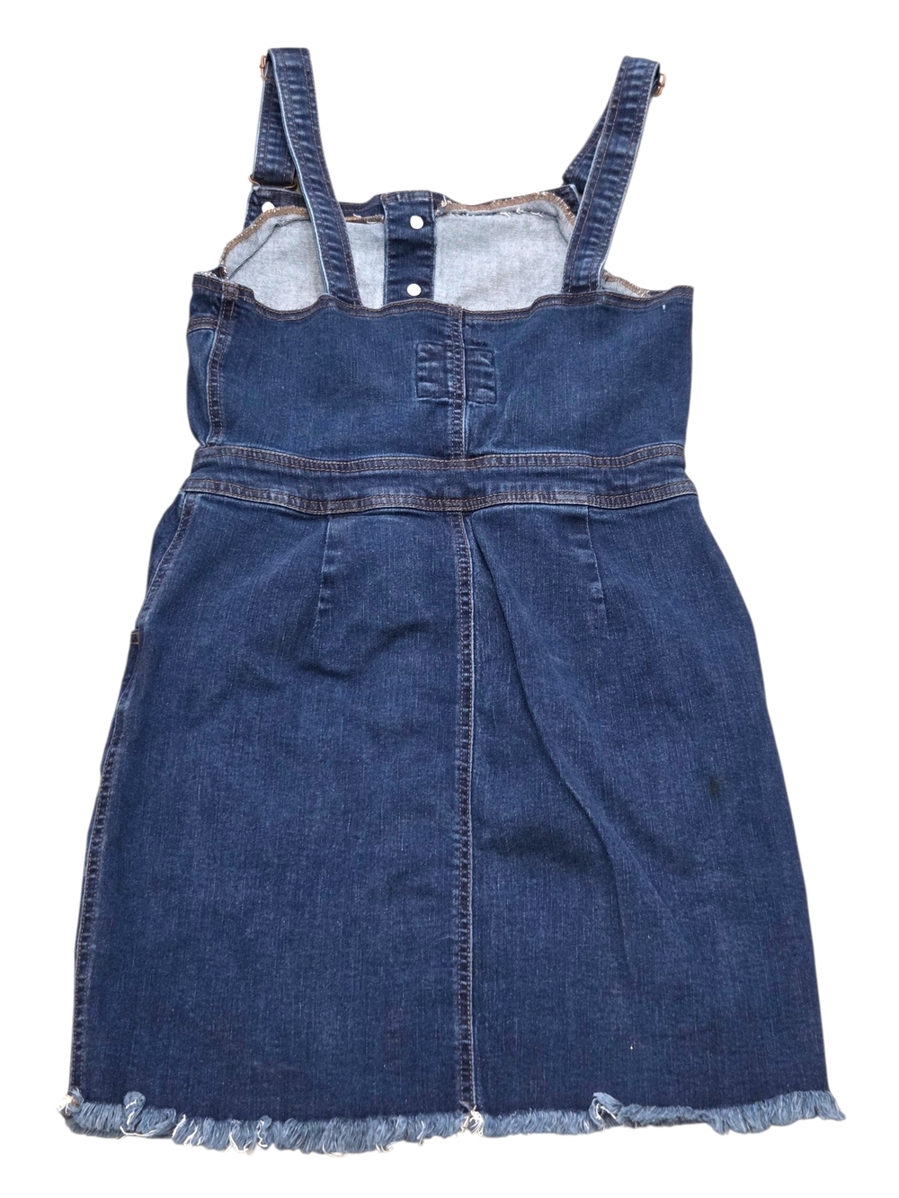 Wax Jean Dark Wash Button Down Denim Pinafore Dress Size Small Western Cowgirl - Picture 3 of 14